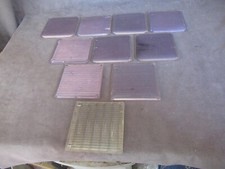 Frank Lloyd Wright Luxfer 4x4 Glass Ribbed Tiles 9 Sun Colored Purple 1 Clear cl