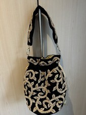 Indian Pakistani Black Velvet Potli wedding party Handbag Embroidered 