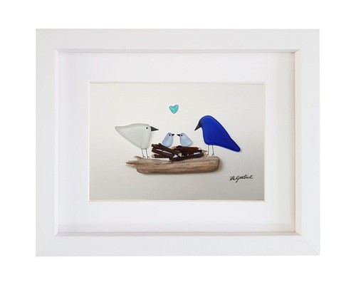 Pebble art sea glass - &,