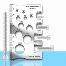 Screw Thread Pitch Gauge Metric Measuring Tool Stainless Steel Bolt Size Ruler