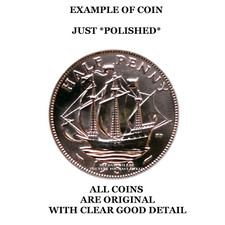 HALF PENNY COINS .POLISHED