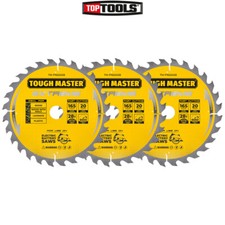 Circular Saw Blade Pack of 3 165mm X 20mm X28T Professional TCT Cutting Disc