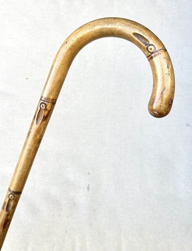 Vintage antique bamboo crook - vintage,