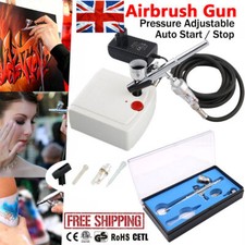 Airbrush Compressor Kit Dual Action Spray Gun Model Paint Tattoo Nail Home DIY