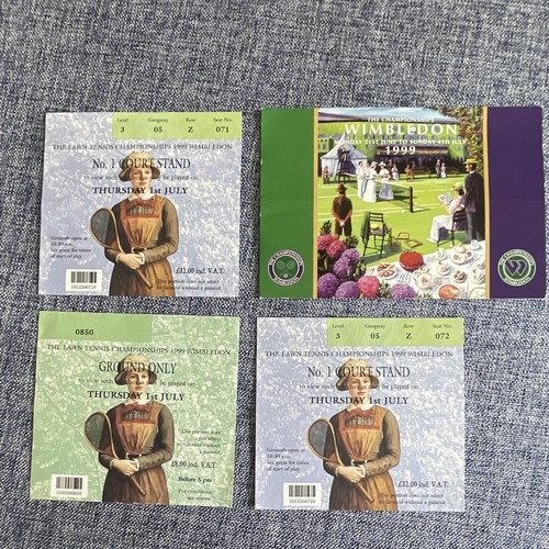 Wimbledon 1999 tickets stubs - 1999, tickets/stubs