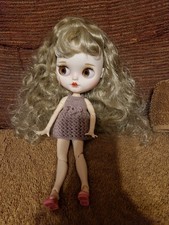 12" Blythe Doll Blonde Hair Multicoloured Eyes Jointed Long Soft Wavey Hair (C1)