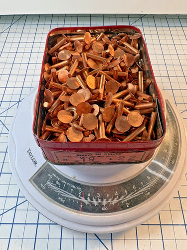 Vintage copper rivets l - copper, no