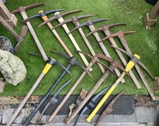 Job Lot ~ Wooden Long Handled Pick Axes & Mattocks / Vintage COLLECTION ONLY