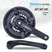 Shimano Tourney FC-TY301 6/7/8 Speed Bike Bicycle Crankset 42-34-24T 48-38-28T