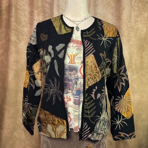 Vintage 90s patchwork jacket - vintage,