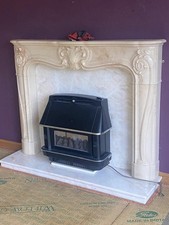 French Style composite Ivory Marble Finish Fire Surround