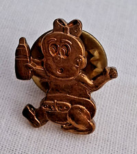 Vintage Gold Tone Baby Girl with Bottle and Nappy Pin Badge Lapel Tie Pin VGC