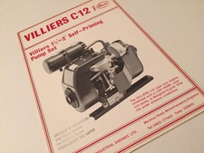 VILLIERS C-12 Engine With a Lèe-Howl Pump Original 1970s Vintage Brochure