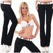 Womens Ladies Classic Bootcut stretchy jeans trousers Black Sizes UK 4-12