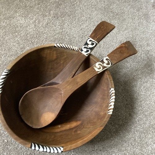 Wooden bowl with salad - wooden,
