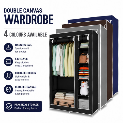 Canvas wardrobe portable - canvas,