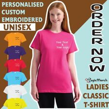Personalised Embroidered Uneek Ladies Classic T-Shirt Your Text Work Wear top
