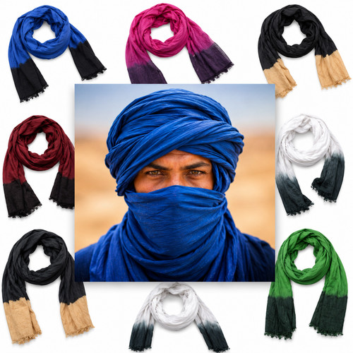 Handmade tuareg cotton - cotton, scarf