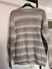 Mens Grey Stripe Jumper Size Large From F&F At Tesco