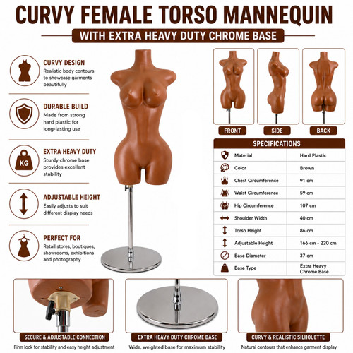 Curvy female torso mannequin - torso,