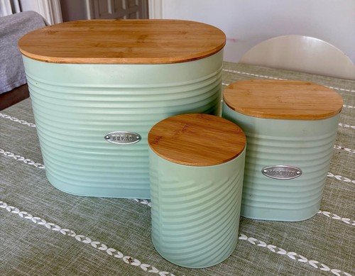 Mint green bread bin - bread, (3