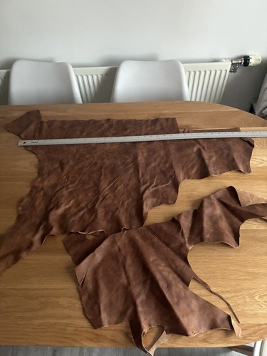 Brown leather pieces - brown,