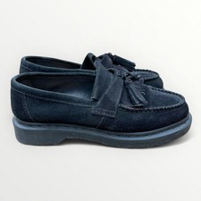 Dr Martens Adrian Mono Tassel Loafers Black Suede UK 6 EU 39 Slip On Shoes