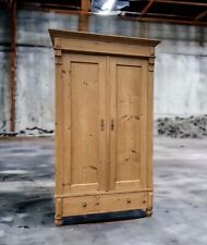 Vintage Gustavian Style Pine Hall Wardrobe Storage Cupboard  Armoire