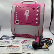 Portable Karaoke Singing Machine Pink 1 Mic , Cd's And Instructions 