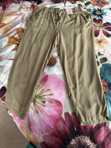 Women crop trousers khaki - trousers,