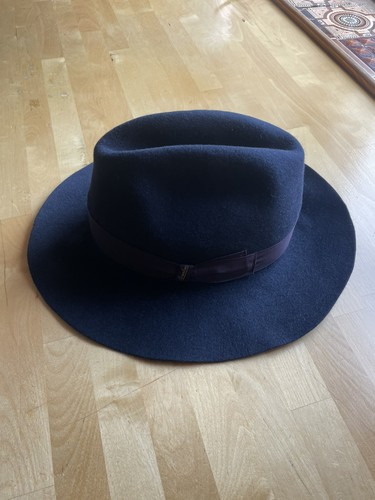 Borsalino navy fedora hat - navy,