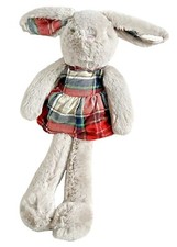 Next Best Friends Easter Bunny Brown Beige Tartan Dress Comforter Soft Toy Plush