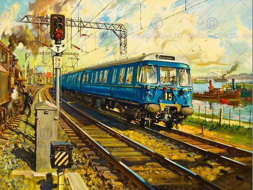 Painting railway engine train - railway,