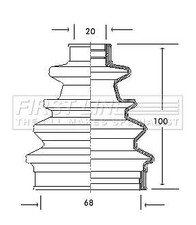 Genuine FIRST LINE Front Outer CV Boot Kit for Ford Fiesta 1.1 (09/1983-02/1989)