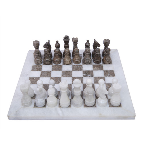 Marble chess set - white, grey