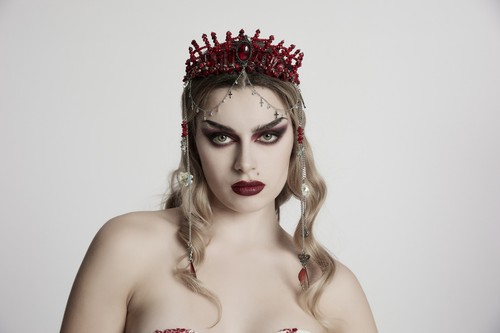 Red spiked crown tiara gothic - spiked,