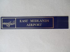 Leather BOOKMARK East Midlands Airport Aeroplane Castle Donington Blue Unused