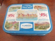 Vintage Humbug Sweet Tin R & I Jones Caernarvon North Wales Souvenir Views