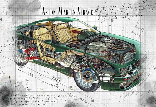 Line tech drawing aston - line,