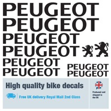 Peugeot bike decals labels with free bike protection (25 pack) - 20 colours