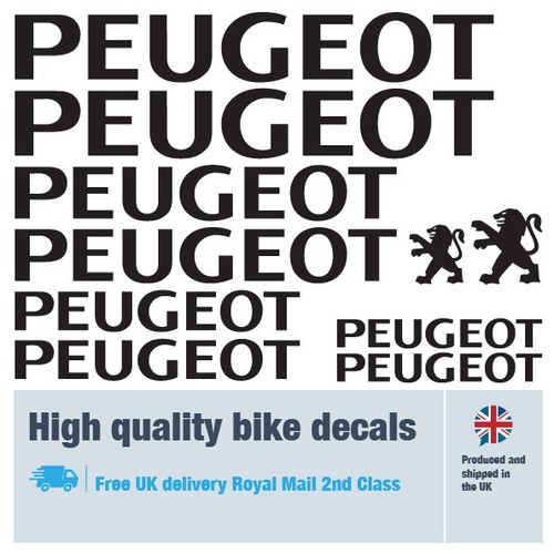 Peugeot bike decals labels