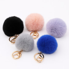 Fluffy Pom Pom Keyring Faux