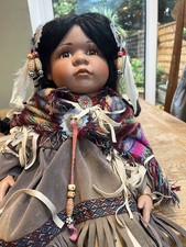 Native American Girl Doll Ceramic with  Moccasins 
