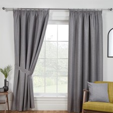 Sundour Eclipse Blackout Pencil Pleat Curtains Grey 90x90"