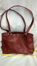 TEXIER FIXED STRAP LEATHER SHOULDER BAG conker brown medium size- CG S31