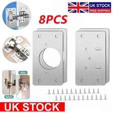 4/8PCS Cabinet Hinge Repair Brackets Kitchen Cupboard Door Kit UK
