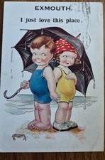1928 Exmouth Comic Postcard