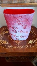Cranberry Vase Etched with