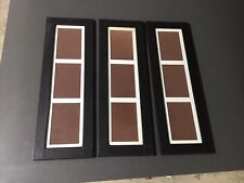 Inspired Faux Leather 3 Aperture 4x6 Photo Frame Wall Mounted Brown Bundle Of 3