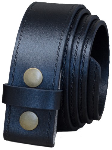 Mens real leather snap - leather, belt